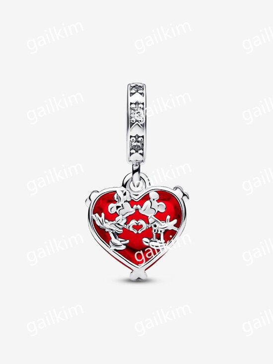 Disney Mickey & Minnie Mouse Kiss Red Murano Glass Dangle  Pandora Disney Mickey & Minnie Mouse Kiss Red Murano Glass Dangle Charm